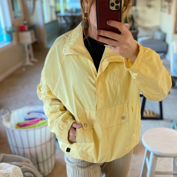 Danskin Now Sweaters - Pullover kangaroo pocket yellow windbreaker